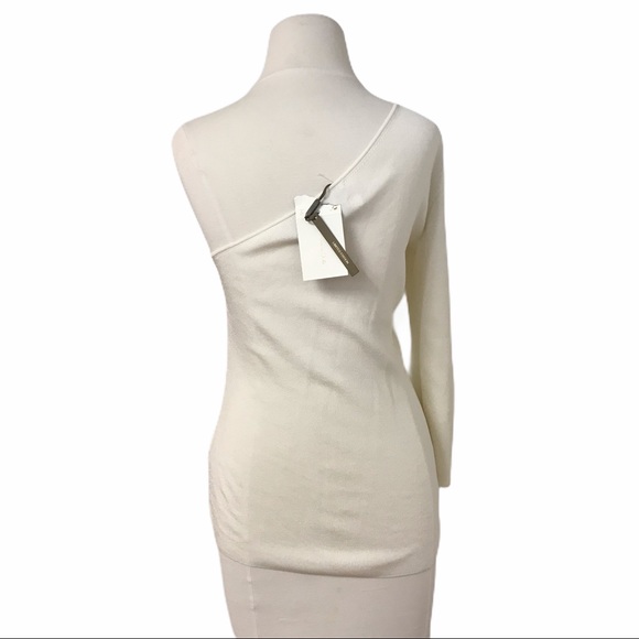 Massimo Dutti Ribbed Asymmetric One Shoulder Top - Picture 3 of 6